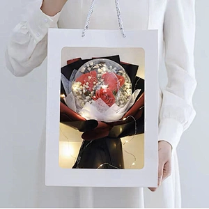 Mothers Day Gift 2024 Wedding Valentine Festival Novelty Gift Giant Dried Flowers Golden Touch Balloons Preserved Roses Bouquet