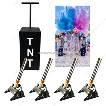 Wholesale Stock One-click Start Tnt Gender Reveal Machine Baby Shower Pink Blue Powder Sfx Fireworks Party Popper Spray Cannon
