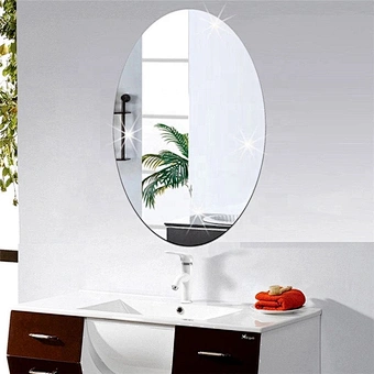 Decoration Rectangular Living Room Bedroom 3d Diy Home Bathroom Acrylic Reflective Surface Oval Pattern Mirror Wall Sticker