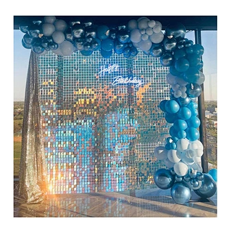 Gold Square 4D Panel Decorative Backdrop for Weddings Events Outdoor Party Wall Shiny Shimmer Sequins Backdrop Panel Decorations