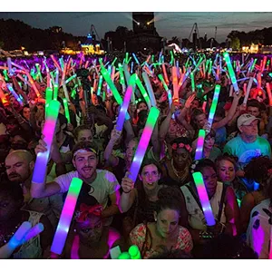 60pcs Glow Sticks Bulk Colorful Led Foam Cheer Tube Rgb in the Dark Light for Party Purple Baton up Cheering Custom Customized