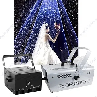 10W Laser 1500W Snow Machine for DJ Disco Party Bar RGBW LED Animated Wedding Stage Effect for Bride Groom Show Decoration for