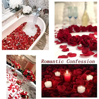 Romantic Night Valentine's Day Decoration Dark Red Rose Confetti Artificial Flower Petals for Hotel Home Party-for Thanksgiving