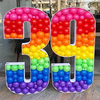 Large 0-9 Birthday Party Anniversary Wedding Backdrop Love Letter Filling Baby Shower Number Marquee Mosaic Balloon Frame Stand