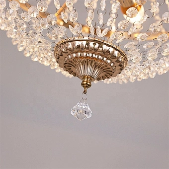 Event Ceiling Luxury Round Prop Iron Crystal Decoration Lamp Chandelier Pendant Hanging Modern Hotel Marriage Wedding Light