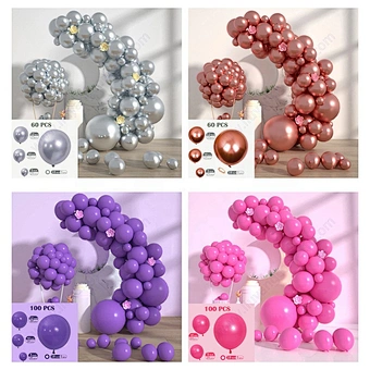 110pcs Metallic Gold and Matte White Latex Balloon Set Suitable for Birthday Wedding Party Decoration