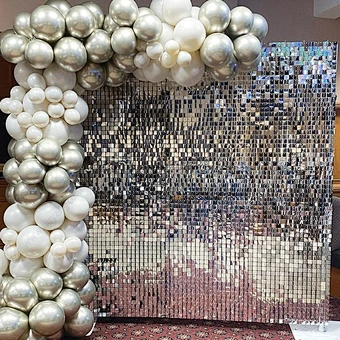 2022 Hot Sale 4D Sequin Shimmering Wind Flapping Wall Panel Backdrop for Baby Shower Event Party Birthday Wedding Decoration