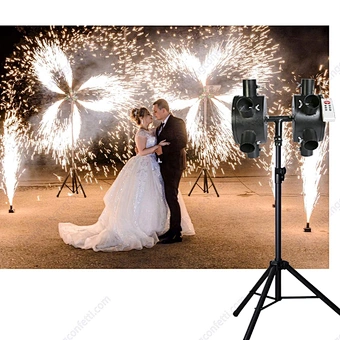 Indoor Pyrotechnic Cold Pyro Fountain Double Wheels Stage Fireworks Firing System