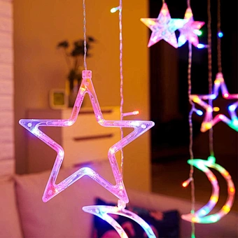 Wholesale Eid Mubarak 3.5m LED Moon and Star Lights Waterproof Lamp Beads for Wedding Birthday Party Decorations String Light