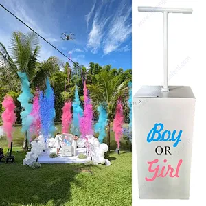 Electronic Remote Control Colorful Confetti Cannon Machine Gender Reveal Smoke Baby Shower Powder Fireworks Party Popper Spray