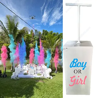 Electronic Remote Control Colorful Confetti Cannon Machine Gender Reveal Smoke Baby Shower Powder Fireworks Party Popper Spray