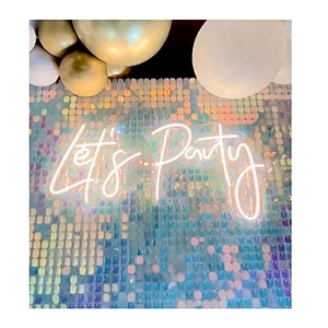 Gold Square 4D Panel Decorative Backdrop for Weddings Events Outdoor Party Wall Shiny Shimmer Sequins Backdrop Panel Decorations