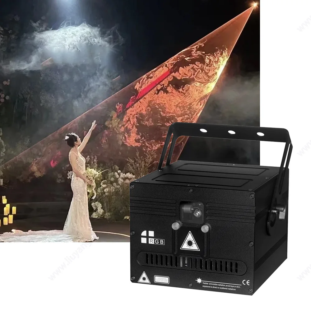 RGB Full-Color 3D Laser Projector AC Disco Party Stage Lamp for Christmas Show First Dance Marriage Wedding