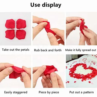 100pc Color Real Touch Fabric Red Artificial Rose Petals Flower Silk for Valentine Day Wedding Decoration Event Satin Decorative