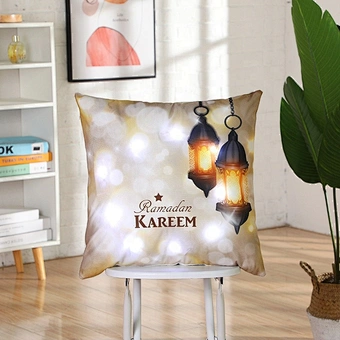LED Home Pillowcase for Ramadan & Eid Mubarak Decorations Mosque Decorative Party Supplies Muslim Holiday Gift