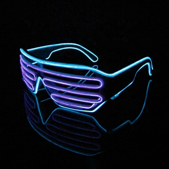 LED Shutter Glasses with Luminous Display for Christmas Party Transparent Showcase Window and Light-Up Feature Event Supplies