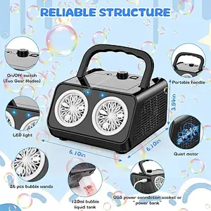 Double Hole Stage Bubble Machine Wedding Scene Atmosphere Celebration Portable Fully Automatic Bubble Blowing Portable Wedding