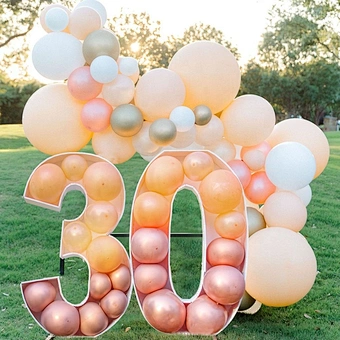Large 0-9 Birthday Party Anniversary Wedding Backdrop Love Letter Filling Baby Shower Number Marquee Mosaic Balloon Frame Stand