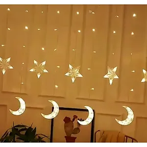 3.5m Hanging LED Moon Star Ramadan Light Curtain String Light EID Mubarak Decoration Ramadan Kareem Muslim Party Decor