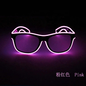 Custom Logo Flashing Led El Light up Sunglasses Party Supplies Wire Glowing Luminous Novelty Gift in Dark Neon Kids Glow Glasses