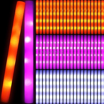 Wholesale RGB Custom Logo Cheering Glowing Light up Party Led Foam Sticks for Concert Parties Neon Party