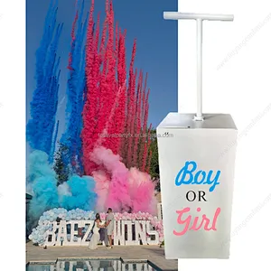 Electronic Remote Control Colorful Confetti Cannon Machine Gender Reveal Smoke Baby Shower Powder Fireworks Party Popper Spray