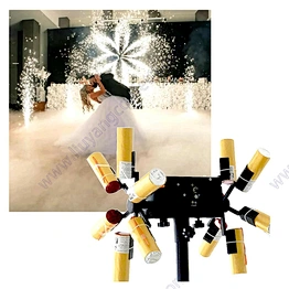 Dj SFX Fountain Sparkler Spark Stage Indoor Firing System Double Wheels Party Wedding Remote Control Cold Pyro Fireworks Machine