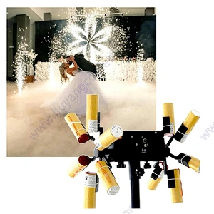 Dj SFX Fountain Sparkler Spark Stage Indoor Firing System Double Wheels Party Wedding Remote Control Cold Pyro Fireworks Machine