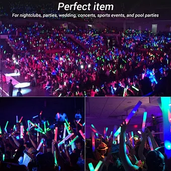 Neon Baton Wand Tube Party Supplies Oem Multi Color Custom Glow Cheap Night Run Use Flashing Light up Cheering Led Foam Stick