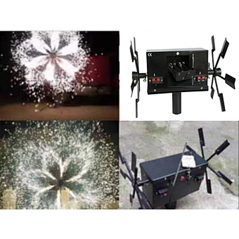 12 Channel Windmill Rotate Double Wheel Cold Fireworks Machine Wireless Remote Control Battery Cold Fireworks Firing System