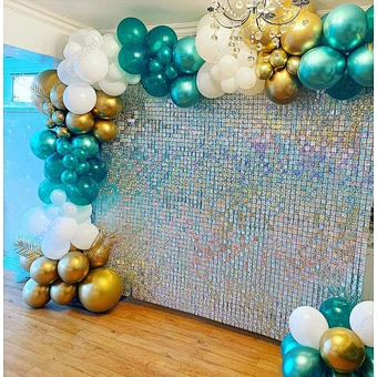 Black 4d Premium Clear Back Navy Blue Gold Mirror K01313 Stunning Sparking Iridescent Panel Sequin Shimmer Wall Backdrop