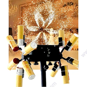 Cold Pyro Wedding Decor Wheel Remote Control Rotating Indoor Pyrotechnic Stage Fountain Machine Firework Firing System