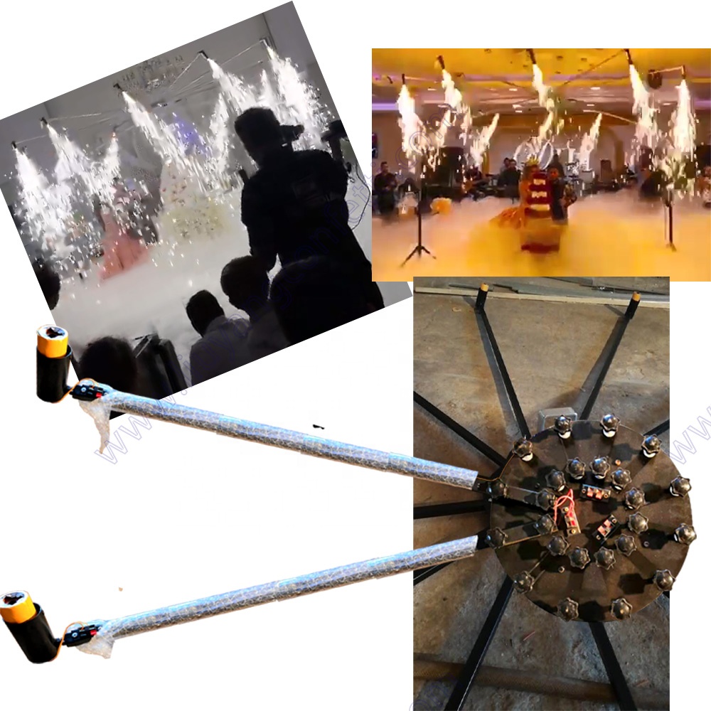 Best Big Circle 360 Rotating Wireless Remote Control Cold Fire Pyro Indoor Fireworks Firing System for Wedding
