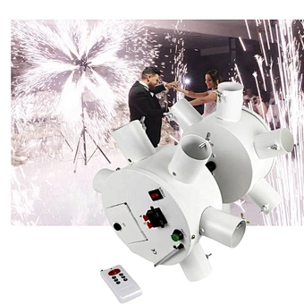 12 Cue 12 Channel Circle Shape Rotate Double Wheel Wireless Remote Control Cold Pyro Fireworks Firing System