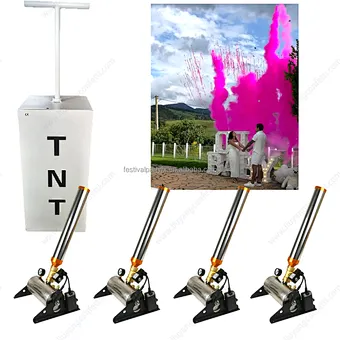 Wholesale Stock One-click Start Tnt Gender Reveal Machine Baby Shower Pink Blue Powder Sfx Fireworks Party Popper Spray Cannon