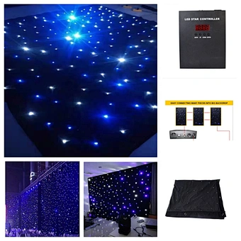 Blue White Rgb Home Party Ceiling Backdrop Cloth Light Led Star Curtain for Wedding Stage Concert Disco DJ Ktv Decoration