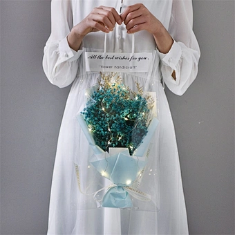 2024 LED Crochet Flowers Bouquet Handmade Knitted Bouquet With Fairy String Lights for Christmas Valentine's Day Gift