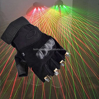 Rechargeable Green LED Palm Light Laser Gloves for Dancing Stage Party Decoration DJ Club Outdoor Lighting Show Bars