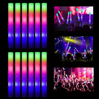 Neon Baton Wand Tube Party Supplies Oem Multi Color Custom Glow Cheap Night Run Use Flashing Light up Cheering Led Foam Stick