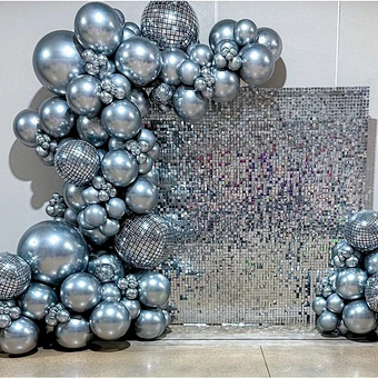 Back 7x7 Shinning Backdrop 8x8 Silver Active Glitter Shimmering Air Baby Pink Curtains 3d Iridescent Shimmer Disc Sequin Wall