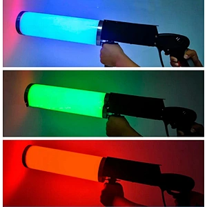 RGB LED Smoke Fog Gun Metal Novelties for Stage Party Wedding Concert DJ Bar Disco Event CO2 Jet RGB LED Jet Machine