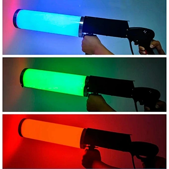 RGB LED Smoke Fog Gun Metal Novelties for Stage Party Wedding Concert DJ Bar Disco Event CO2 Jet RGB LED Jet Machine