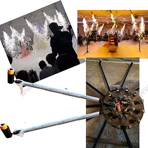 Remote Control Stage Show Cold Fountain New Product Big Circle 360 Degree Rotate Pyro Indoor Wedding Firing System Firework