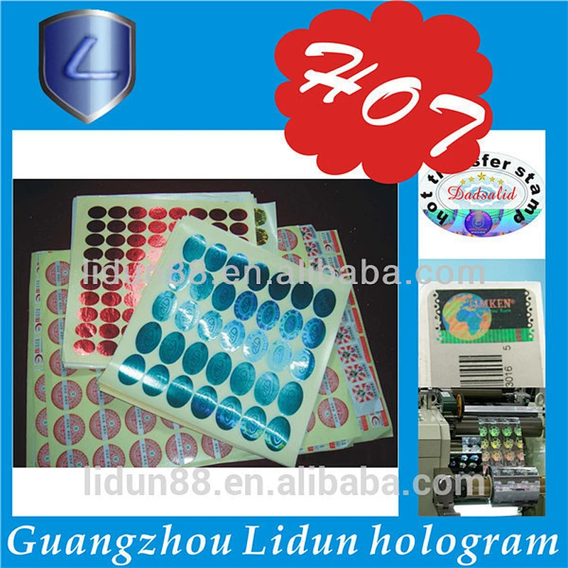 Aliababa new arrival laser printer waterproof labels transparent hologram Adhesive Sticker