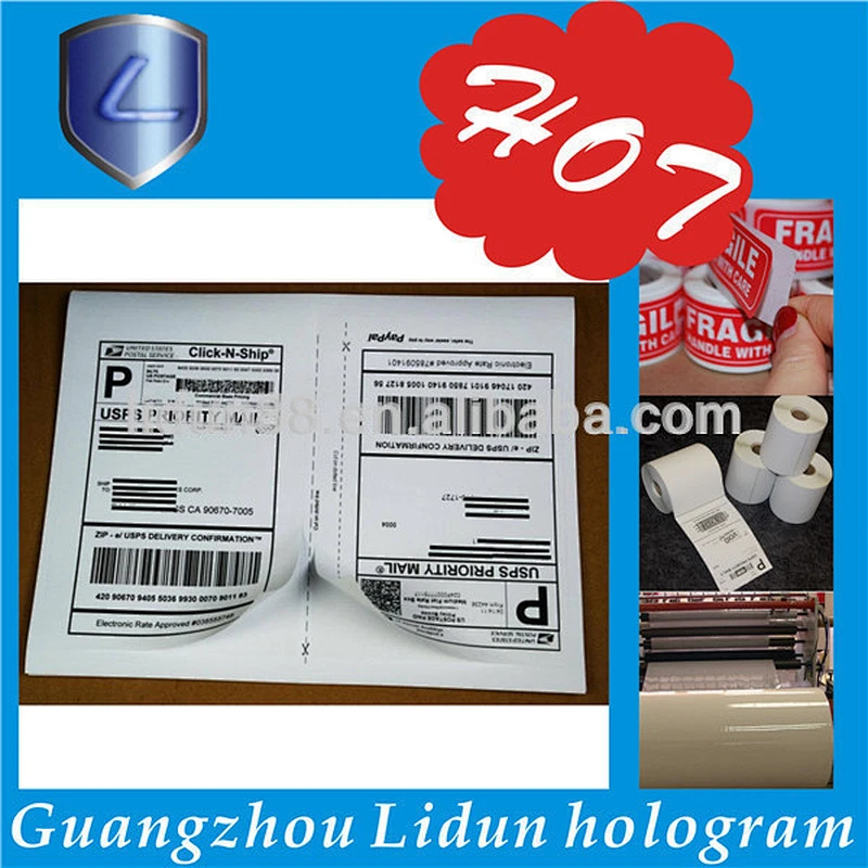 High security adhesive hologram security sequential number label