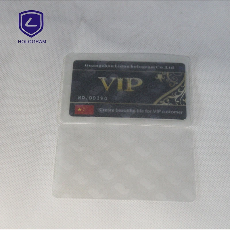 Custom Sticker Usage and PET Material Transparent Hologram for hologram  Cards
