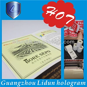 new arrive customized wine glass printed stickers /hologram sticker