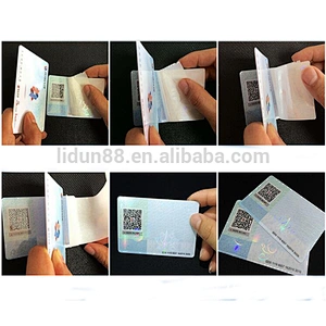 Security Hologram Self Laminating ID Card Label with UV Printing
