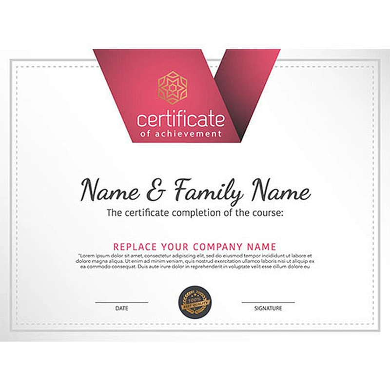 Various color print certificates for holograms and holograms are available