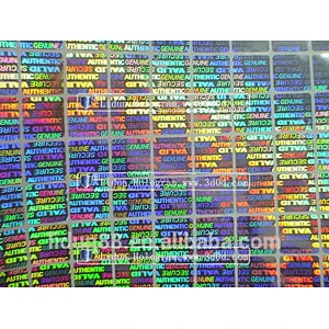 Custom made printing waterproof 3D gold hologram sticker